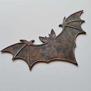 Ornement de découpe de citrouille en tôle de fer vintage, fait à la main avec un vernis patiné, idéal pour l'affichage décoratif rustique d'Halloween saisonnier - Product Image 5