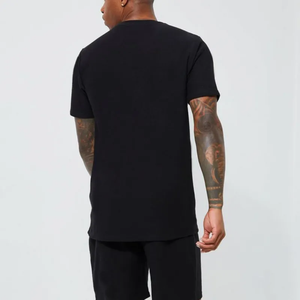 Camisetas personalizadas 95% algodón 5% Spandex Fitness ropa de gimnasio dobladillo curvo campings musculoso ajustado ropa de hombre camisas de compresión - Product Image 2