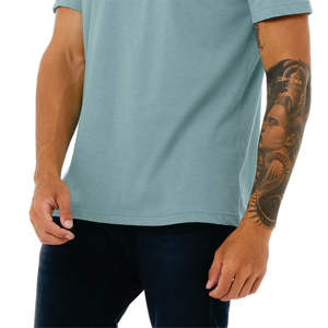 T-shirt CVC unisexe bleu chiné Lagoon: 52% Airlume Coton peigné, 48% Poly Blend - Product Image 5