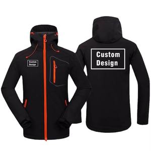 Customizable Logo Design <b>Men's</b> Softshell Jacket Waterproof Warm Fleece Hooded Outdoor Climbing <b>Coat</b> Sheep Skin <b>Leather</b> - Product Image 2