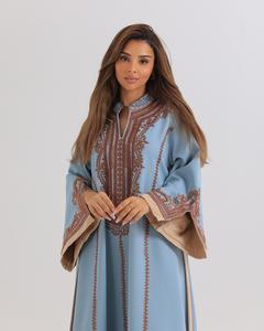 Vente en gros de luxe petite abaya robe pour adultes Dubaï inspiré satin à volants manches haut élégant soie importée musulman traditionnel - Product Image 5