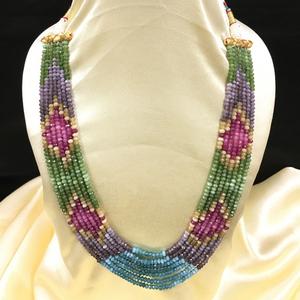 สร้อยคอลูกปัดทัวร์มาลีนที่ทันสมัยสีโอนิกซ์คุณภาพดี7เส้นสร้อยคอคุณภาพดีที่สุดสำหรับผู้หญิงและเด็กผู้หญิง - Product Image 1