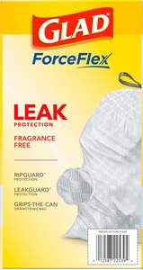 Glad ForceFlex Tall Kitchen Drawstring Trash <b>Bags</b>, 13 Gal, Fragrance Free, 80 Ct (Package May Vary) - Product Image 4