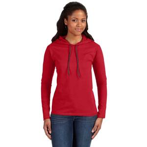 T-shirt à capuche en molleton de coton léger bleu marine pour femme - Coupe ample - Pull d'hiver - Product Image 4