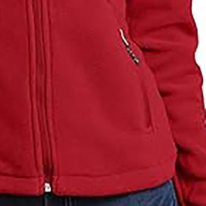 Veste universitaire professionnelle rouge pur pour femmes veste polaire vente en gros veste d'hiver à glissière avec logo personnalisé pour femmes en polyester - Product Image 2