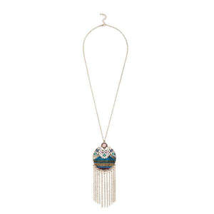 Collar de cadena Colgante de Piedra de resina chapado en oro antiguo Urthn accesorio de moda 1111402C - Product Image 1
