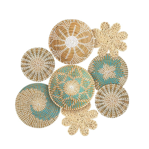 Vietnam gros bohème jonc de mer décoration murale panier ensemble ferme Boho mur cintre Accent jonc de mer suspendus décoration murale - Product Image 5