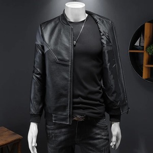 Chaquetas de Cuero Sintético de Moda para Otoño e Invierno, Chaquetas Casuales de Moda para Hombre con Cuello de Béisbol, Impermeables - Product Image 3