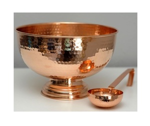 Decorative Hammered Design Copper Fruit Serving Bowl with <b>Mirror</b> Finished Ideal Home and Hotel <b>Tabletop</b> Accessory - Product Image 1