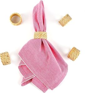 Rond de serviette de canne ronde en vrac pour la décoration de fête Table à manger rassemblements de famille de tous les jours un grand décor de table - Product Image 5