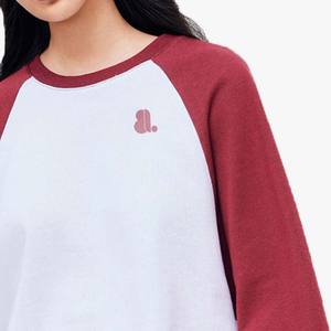 Sudadera de cuello redondo con bordado raglán para mujer, 300g, peso de tela, impresión Digital, mangas completas informales de invierno, servicio OEM - Product Image 6