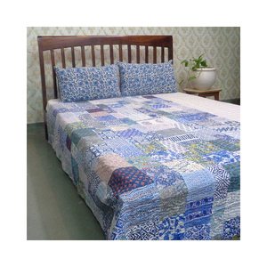 Kantha edredón fabricante directo Vintage indio mano bloque impreso algodón Patchwork tamaño doble Kantha edredón para la venta - Product Image 3