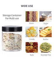Bocaux en plastique PET transparent de qualité alimentaire en gros, 150 ml-1 L, pour usage alimentaire et cosmétique, contenants pour lotions et soins de la peau, avec couvercles à vis.