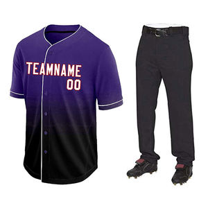 Ropa deportiva OEM de alta calidad Jersey de béisbol de moda en blanco barato logotipo personalizado impreso conjunto de uniforme liso al por mayor - Product Image 6