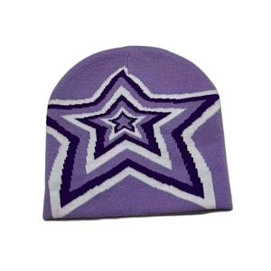 Otoño Invierno Color caramelo térmico a prueba de viento pareja sombrero de punto hombres diseñador de moda gorra mujeres Jacquard Beanie - Product Image 6