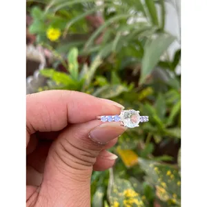 Natural Aquamarine Tanzanite <b>Ring</b> 925 Sterling Silver Handmade Gemstone <b>Ring</b> Wholesale Jewelry Supplier - Product Image 3