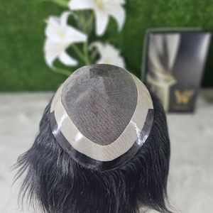 Système de remplacement de cheveux à base mono fine pour hommes cheveux européens Remy crépus droits avec style à vagues profondes - Product Image 3