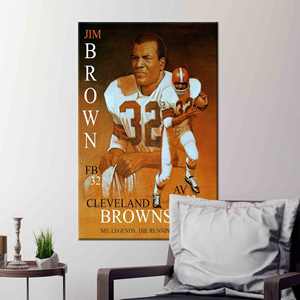 Impresión en Lienzo de los Cleveland Browns - Decoración de Pared de Fútbol Americano, Enmarcado para Galería - Product Image 1