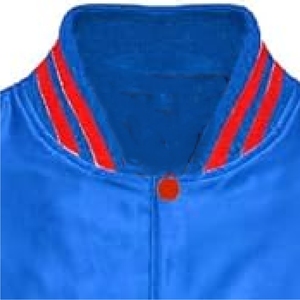 Veste de sport pour homme, bleu royal et rouge vibrant, finition satinée de qualité supérieure, bomber athlétique avec manches contrastées - Product Image 3
