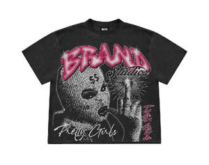 Streetwear personnalisé sérigraphié Ensemble de deux pièces de t-shirt et de short de jogging délavés au soleil et à l'acide en coton - Product Image 5