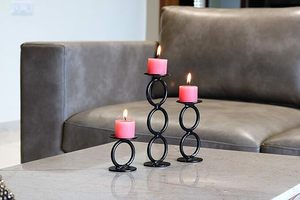 Anneau rond Balance Base Bougeoir Pièce unique Bougeoir Noir Bonne qualité Bougeoir Comptoir Lustre - Product Image 4