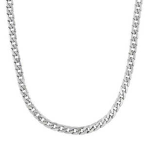 Urthn Collar de eslabones Chapado en plata para hombre Patrón de letras geométricas de moda Acentos dorados con perlas de diamantes para fiestas-1204113 - Product Image 1