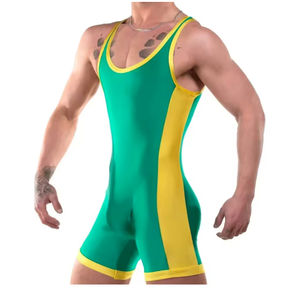 Custom Sized Best Quality Men Breathable Quick Dry Spandex Polyester <b>Weightlifting</b> Wrestling <b>Singlet</b> Pakistan Manufacturer - Product Image 1
