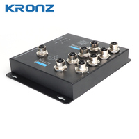 KRONZ M12 Conmutador Ethernet Industrial PoE de 8 puertos montado en la pared No administrado 10/100/1000M Bit/s Conector hembra Xcode Nueva condición