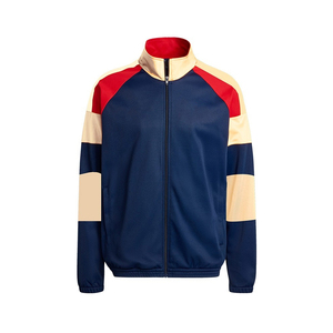 Survêtement de sport deux pièces en nylon zippé personnalisable pour homme, coupe ajustée avec bandes latérales, style sportif, coupe-vent - Product Image 5