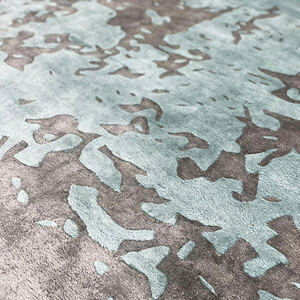 Tufté à la main abstrait 3D gris bleu couleurs personnalisées tailles moderne intérieur tapis Designer maison intérieur Commercial Tencel Tensel soie - Product Image 4