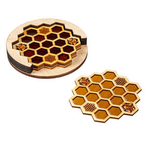 Sous-verres attrayants de forme unique pour les ustensiles de cuisine de la maison et de l'hôtel Bureau en noyer Durable Facilement absorbant Prévenir les taches - Product Image 1
