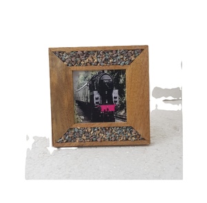 Trending Home Decor Products Factory Wholesale Stylish Modern Wooden With Amethyst Stone Assembled Burning Wood <b>Wall</b> Photo <b>Frame</b> - Product Image 1