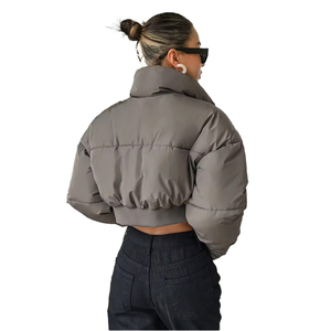 Veste matelassée pour femmes, top court, veste pour temps froid avec personnalisation complète sur les vestes bulle tendance - Product Image 6