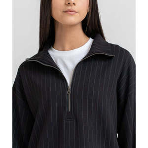 LuxeStretch Pin Stripe Half Zip Sudadera para Mujer - Product Image 1