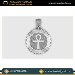Christian 925 <b>Silver</b> Iced Medallion Moissanite Diamond Religious Egyptian Ankh Jesus Cross Hip Hop <b>Necklace</b> Pendants Charms Gift - Product Image 4