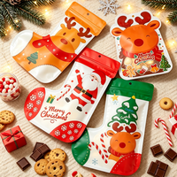Sachet Doypack Lebei anti-humidité à fermeture éclair, pour cadeaux de Noël, bonbons, cuisine, sac cadeau Père Noël, en PET, prêt à expédier