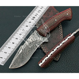 Couteau à lame fixe en acier damas fait à la main Sizzco personnalisable OEM belle poignée en Micarta pour la chasse Camping cadeau parfait pour - Product Image 6