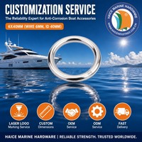 Acier inoxydable 316 Marine Anneau Rond 6x40mm Gréement Câble Sac Chien Cheval Pet Matériel Navire Yacht Bateau Matériel Accessoires