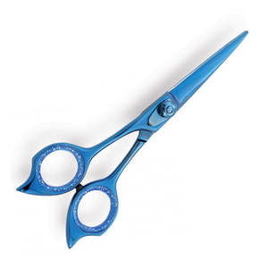 Ciseaux de coupe de cheveux de barbier de meilleure qualité ciseaux de coupe de cheveux en acier inoxydable enduits de couleur bleue avec vis réglable - Product Image 6