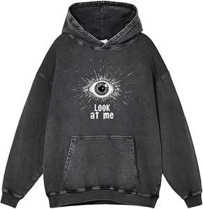 Sudaderas con Estampado Personalizado Estilo Vintage Lavado Ácido para Hombre, Chaqueta de Invierno de Alta Calidad, Talla Grande, Estilo Urbano, Poliéster/Algodón - Product Image 1