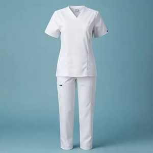 ชุดยูนิฟอร์มสครับทางการแพทย์น้ำหนักเบาออกแบบได้ตามต้องการชุดพยาบาลสำหรับโรงพยาบาลดีไซน์ใหม่ล่าสุดสีทึบ - Product Image 4