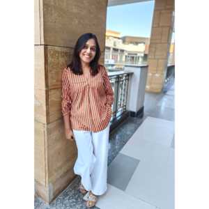 Blusa de Popelina a Rayas Marrón para Mujer, Estilo Simple y Moderno, Manga Tres Cuartos, Decoración con Botones, Talla XL - Product Image 2