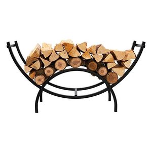 Porte-bûches fini noir en métal tendance chaud support de bûches de cheminée durable support de support de bois de chauffage de qualité exclusive - Product Image 4