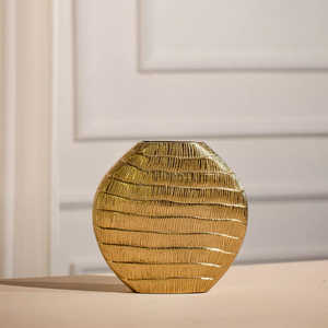 แจกันดอกไม้สไตล์อาร์ตเดโค ทำด้วยมือจากอะลูมิเนียมและทองเหลือง ชุบทอง สามารถปรับแต่งได้ เหมาะสำหรับตกแต่งบ้าน โรงแรม และงานแต่งงาน - Product Image 3