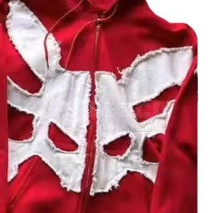 Custom Design Men <b>Distressed</b> Embroidery Hoodies Lightweight <b>Distressed</b> Embroidery Hoodies <b>Top</b> Quality Men Hoodies - Product Image 4