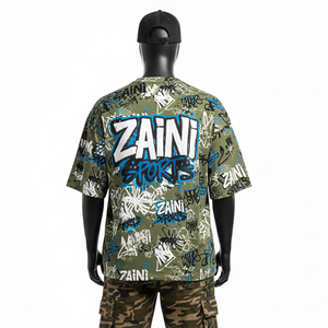 T-shirt ample pour homme en jersey de coton premium 220 GSM, doux, respirant, imprimé intégral, logo personnalisé, t-shirt pour homme - Product Image 2