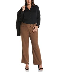 Pantalones de vestir elásticos Gabardine Bootcut de talla grande para mujer con bolsillos - Product Image 5