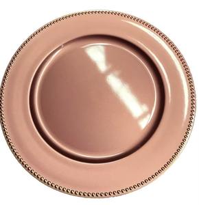 Assiette de présentation élégante en or rose pour décor de table de mariage et repas raffiné, parfaite pour les fêtes, les événements et les occasions festives - Product Image 2