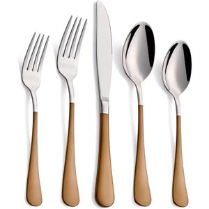 Cubiertos de acero inoxidable Ideal para cocina, mesa, café, uso doméstico, mango de Metal, juego de cubiertos de 4 cucharas, tenedor, cuchillo, plateado - Product Image 4