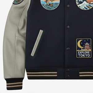 Veste universitaire personnalisée avec patchs en chenille pour homme, style vintage, pour l'extérieur, l'hiver, le streetwear, avec lettres brodées sur le devant, veste de baseball à séchage rapide - Product Image 4